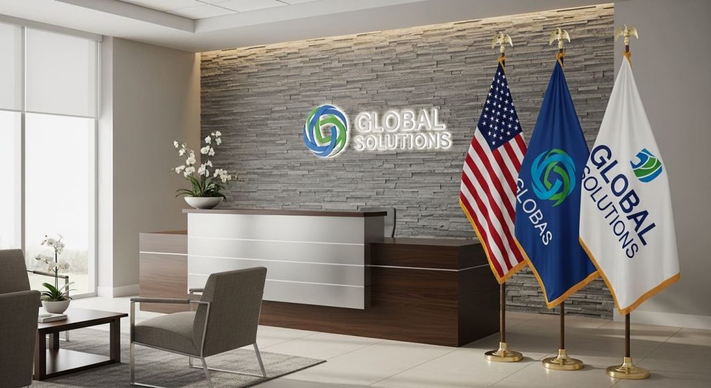 Indoor Flag Stands Reception Office